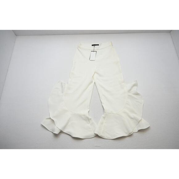 Zara Woman White Flare Disco Pants Womens Size Small NWT - Picture 1 of 7